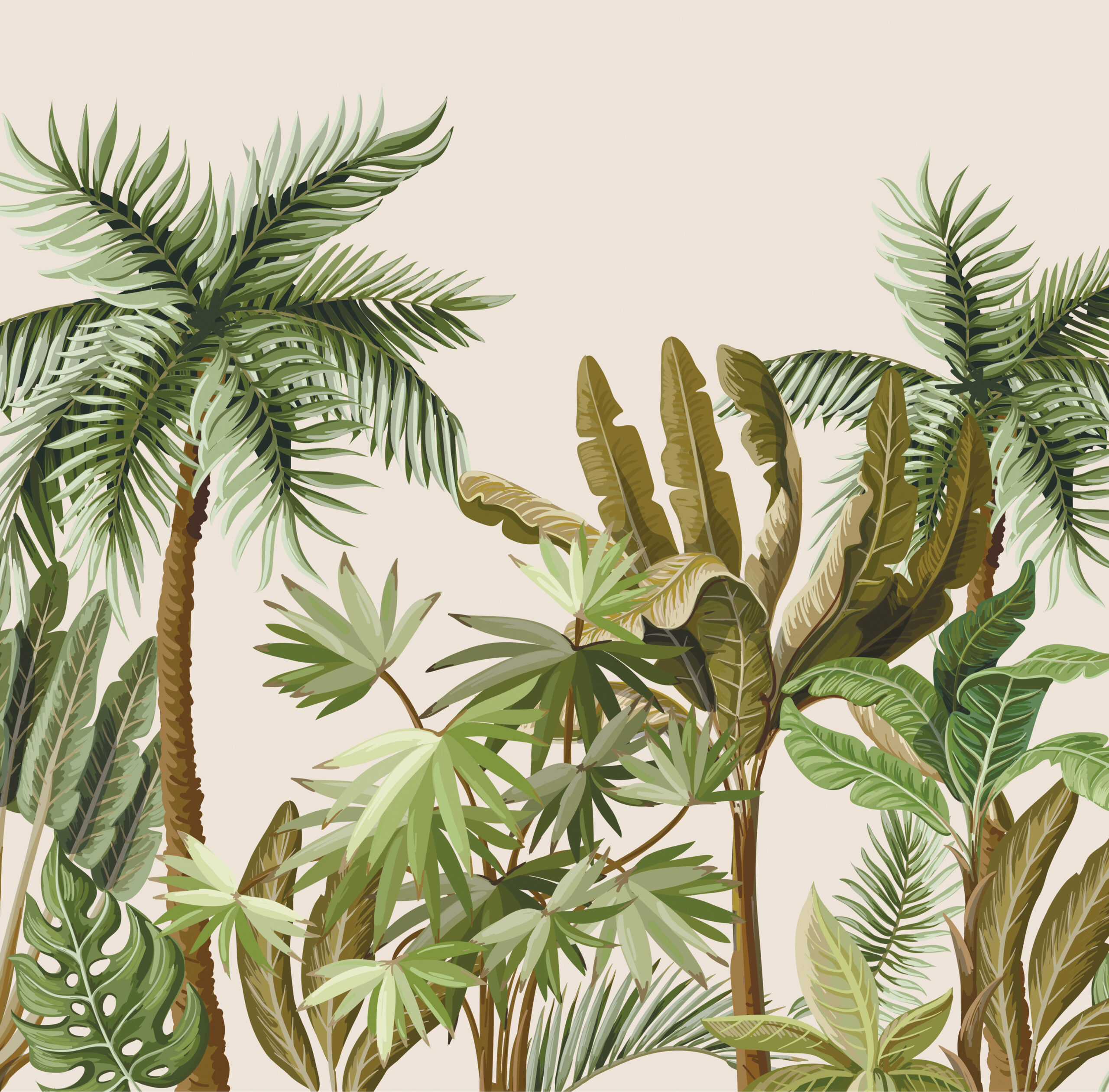 Tropical Oasis on Frosted Shower Panel Vinyl (Glass Not Included) - Image 2